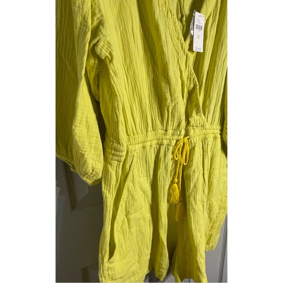 Anthropologie Celia Gauzy Romper Bright Yellow NWT SZ XL - Picture 7 of 16